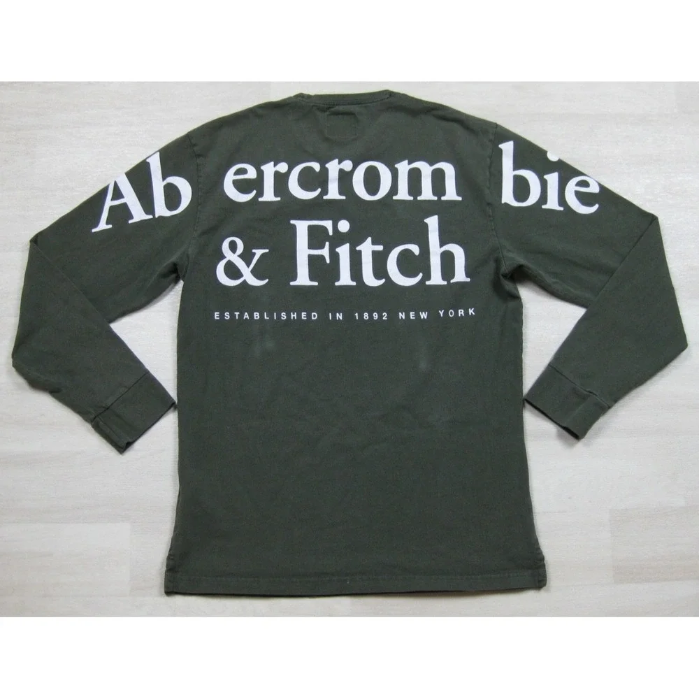 Vintage Y2K Abercrombie & Fitch Long Sleeve T Shirt (L) Preppy AOP 2000s